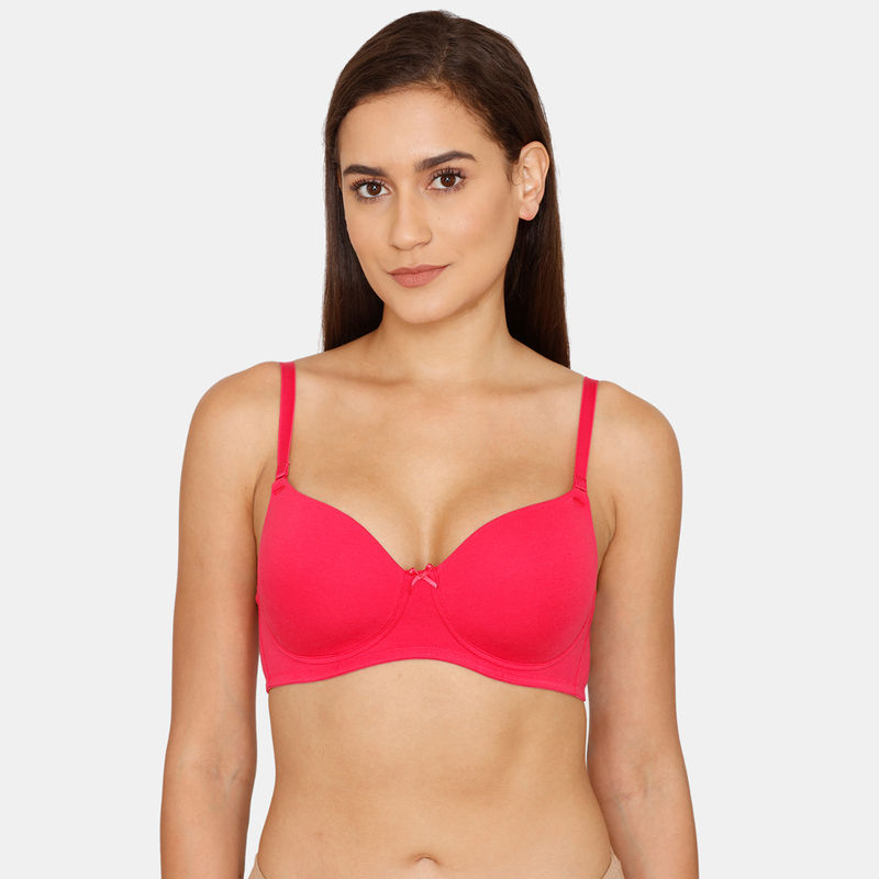 Buy Zivame Padded Non Wired 3/4th Coverage T-Shirt Bra Love Potion online