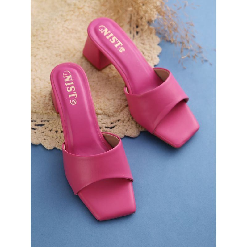 GNIST Hot Pink Chunky Plain Block Heel (EURO 41)