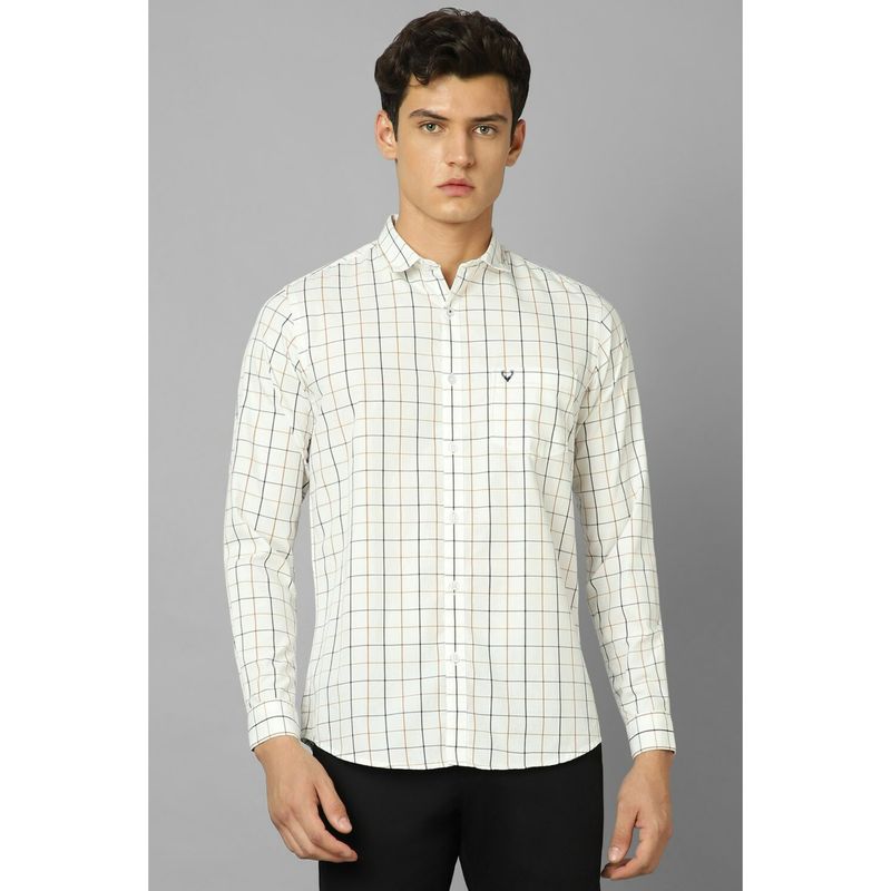 Allen Solly Men White Slim Fit Check Full Sleeves Casual Shirts (39)