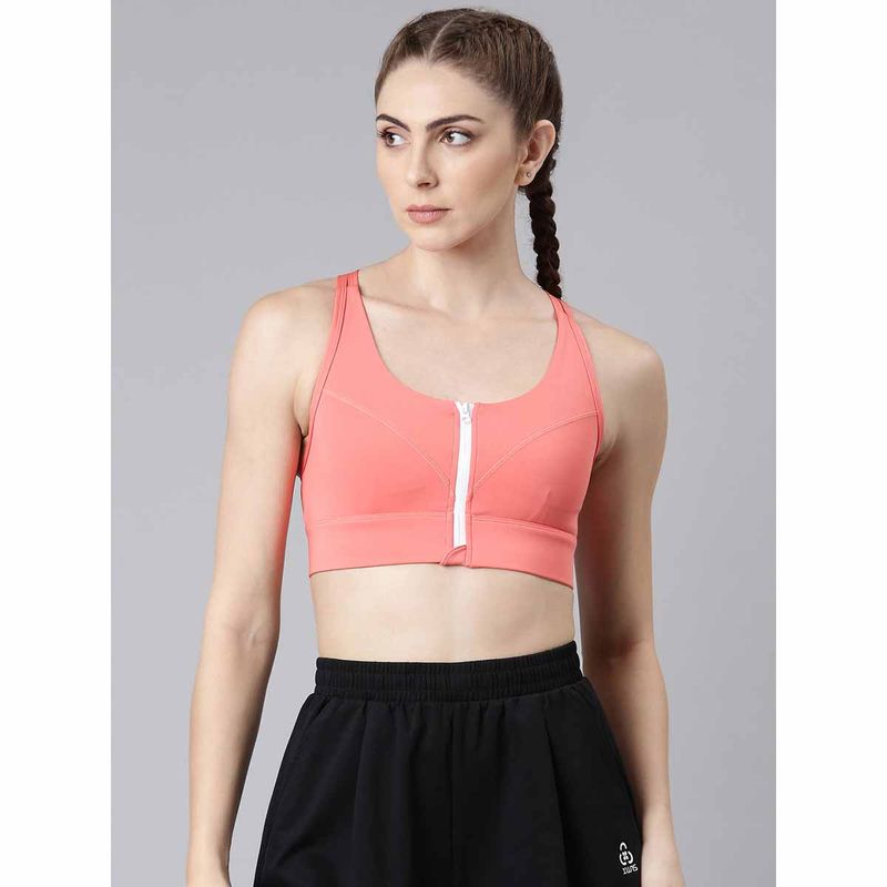 Xtep Training Series Seamless Slim Fit Sports Bra for Women, Kingkong Pink (M)