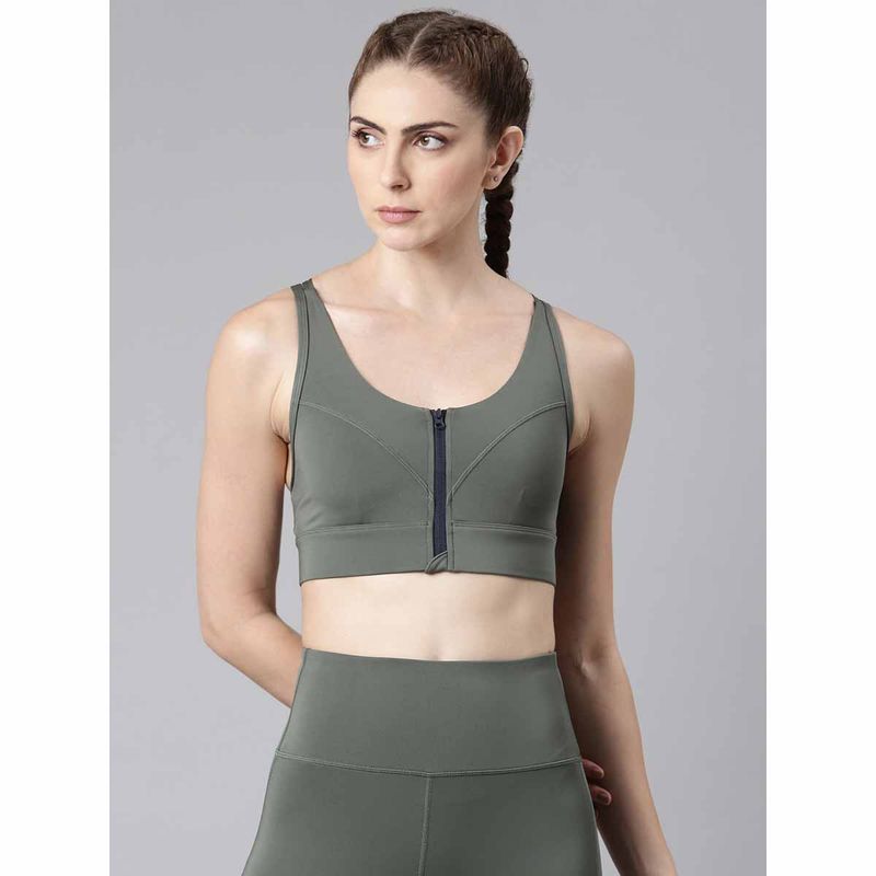 Xtep Training Series Seamless Slim Fit Sports Bra for Women, Green (S)