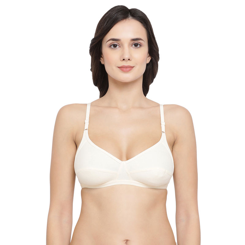 Clovia Cotton Rich Solid Non-Padded Full Cup Wire Free Everyday Bra - Nude (34D)