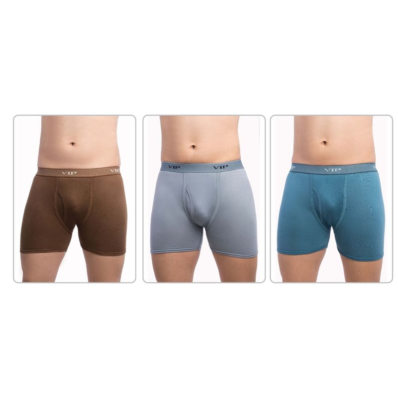 VIP Fresh Mens Plain Trunks- Assorted Colours (Pack of 3) (90)