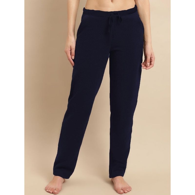 Kanvin Navy Blue Solid Loungewear Pyjama (S)