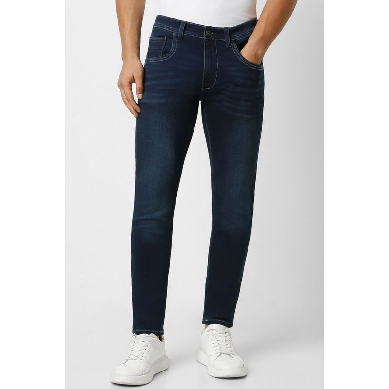 Van Heusen Men Navy Dark Wash Skinny Fit Jeans (34)