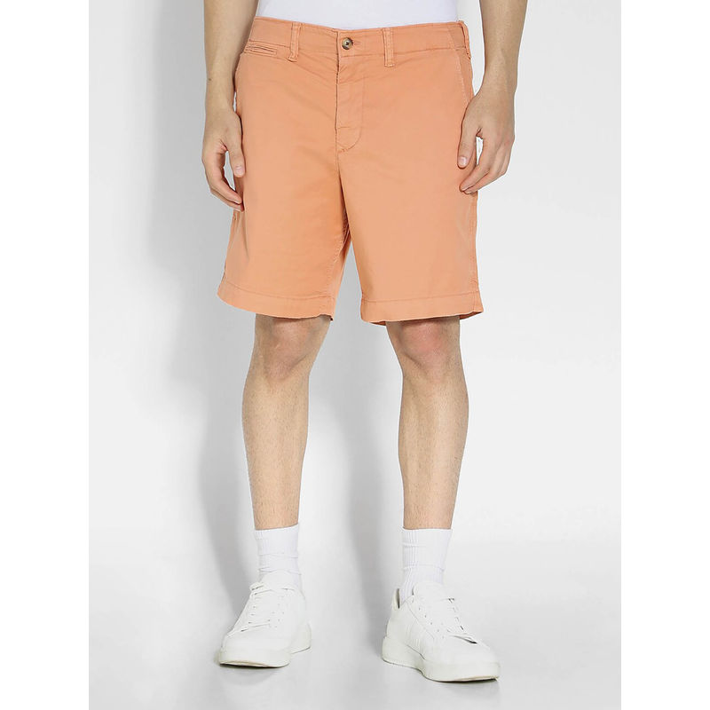 American Eagle Men Orange Flex 9 Inches Lived-In Khaki Short (30)