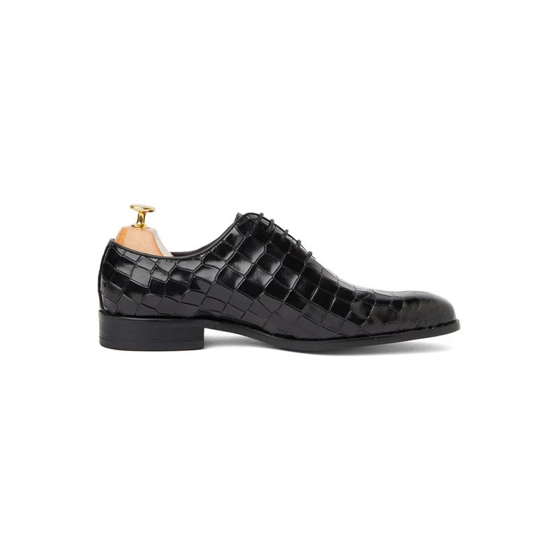 Vantier Croc British Black Oxfords (UK 6)