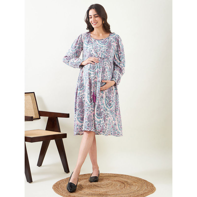 The Kaftan Company Paisley Printed Maternity Daywear Dress (S)