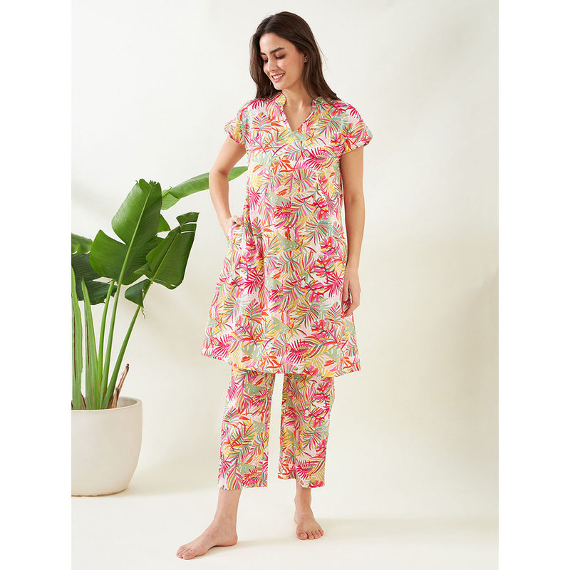 The Kaftan Company White Tropical Cotton CoOrd (Set of 2) Buy The