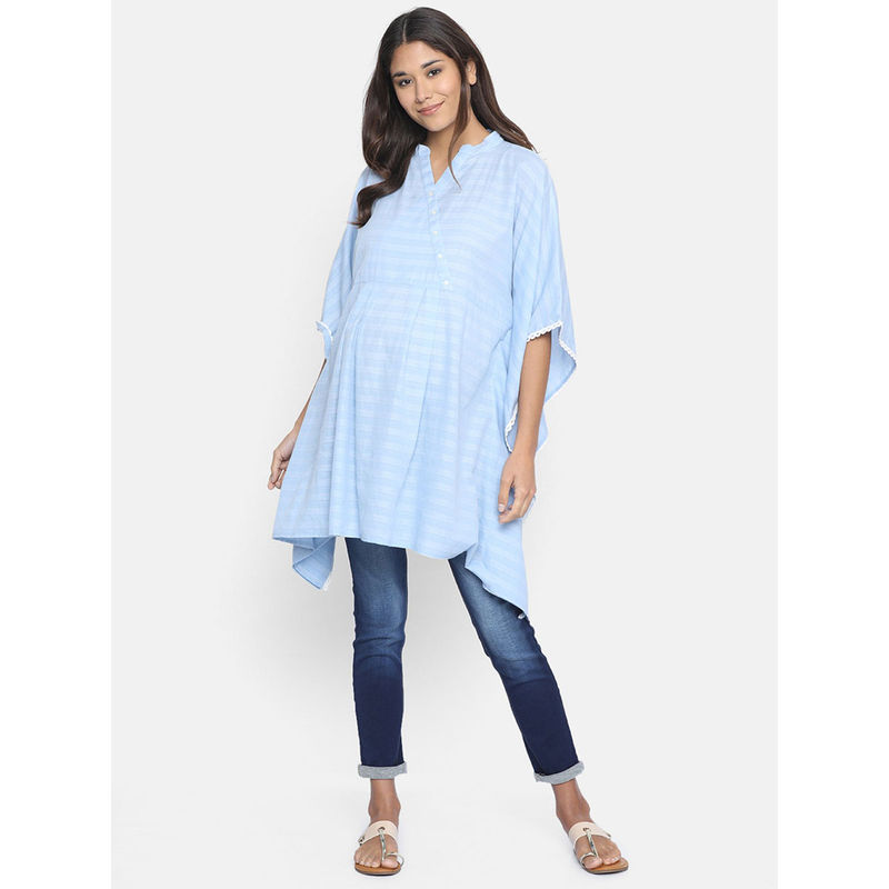 The Kaftan Company Blue Cotton Striped Maternity Kaftan Buy The Kaftan