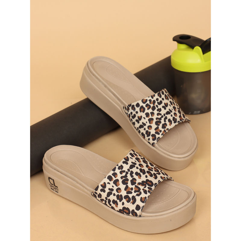 Carlton London Beige Stylish Sandals (EURO 40)