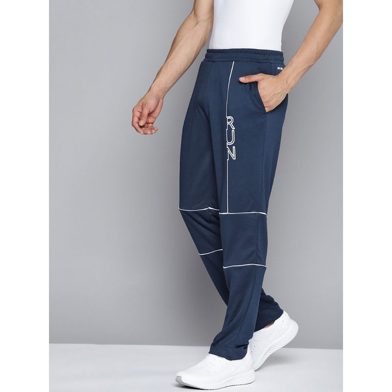 Alcis Men Navy Blue Printed Slim Fit Track Pants (L)