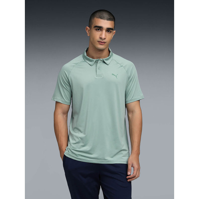 Puma Train All Day Essential Men Green Slim Fit Polo T-Shirt (2XL)