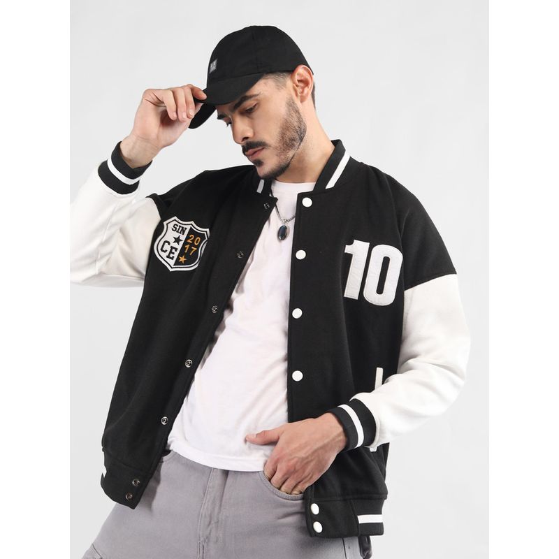 Buy CHKOKKO Mens Oversized Winter Wear Varsity Jacket with Ribbed