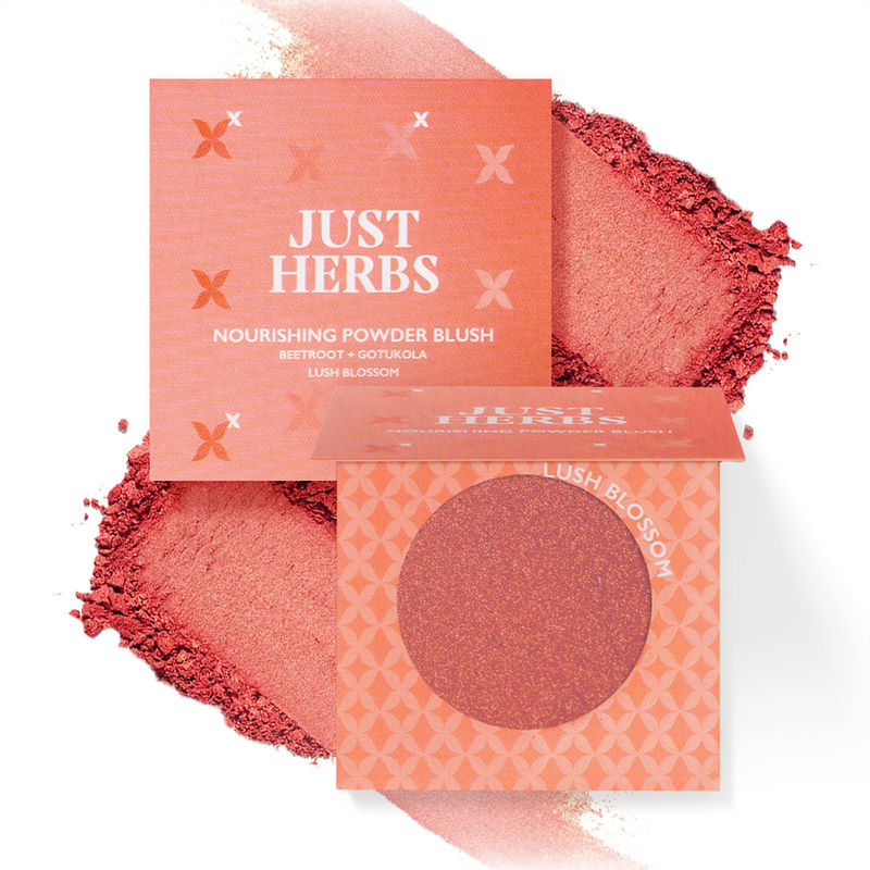 Just Herbs Nourishing Powder Blush, Lush Blossom – Natural Pigment & Silky Finish