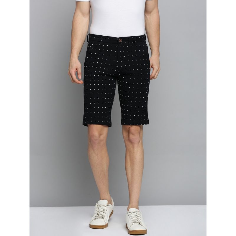 SHOWOFF Mens Knee Length Printed Black Mid Rise Regular Shorts (38)