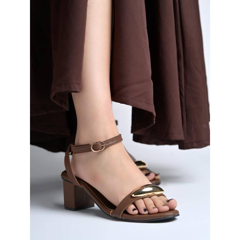 Shoetopia Women Brown Block Heels (EURO 36)