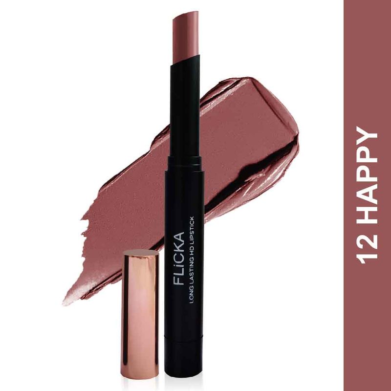 Flicka High Drama Creamy Matte Lipstick Long Lasting Waterproof Transfer Proof - Happy