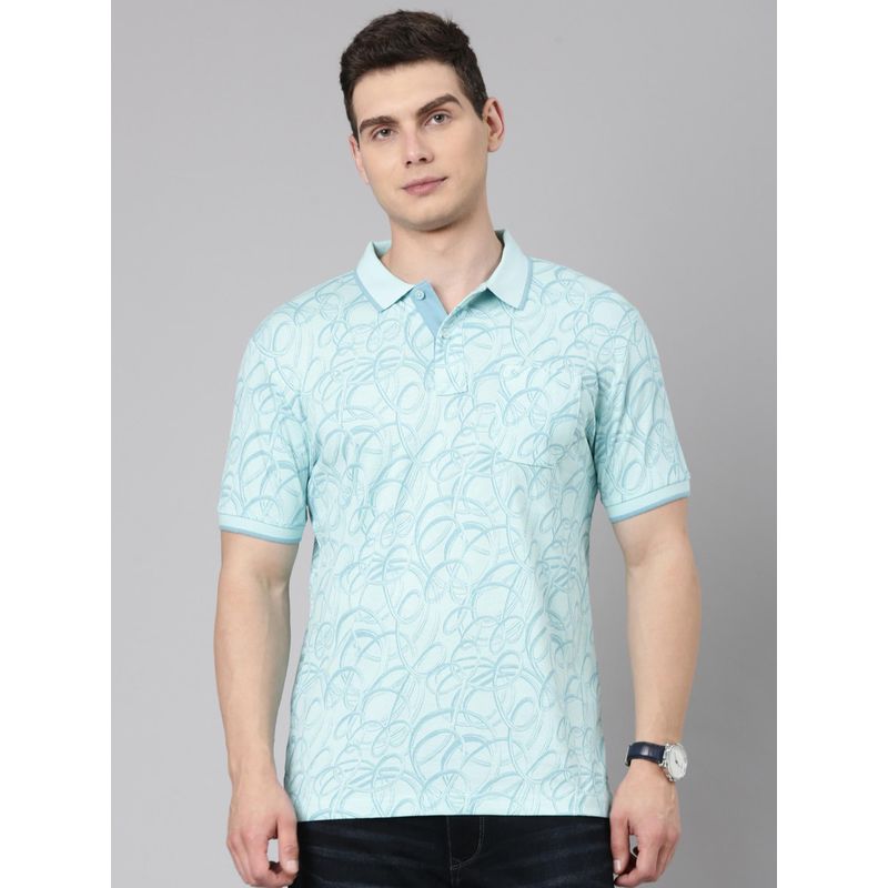 Classic Polo Blue Half Sleeve Slim Fit Cotton T-Shirt (M)