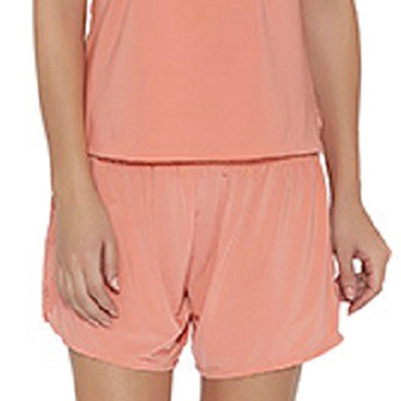 SOIE Women's Soft Comfy Shorts With Delicate Lace Panels - Orange (L)