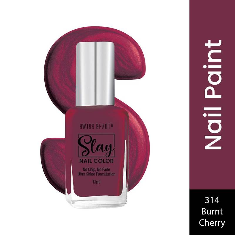 Swiss Beauty Slay Nail Color With Ultra Shine Formulation - 314 Burnt Cherry