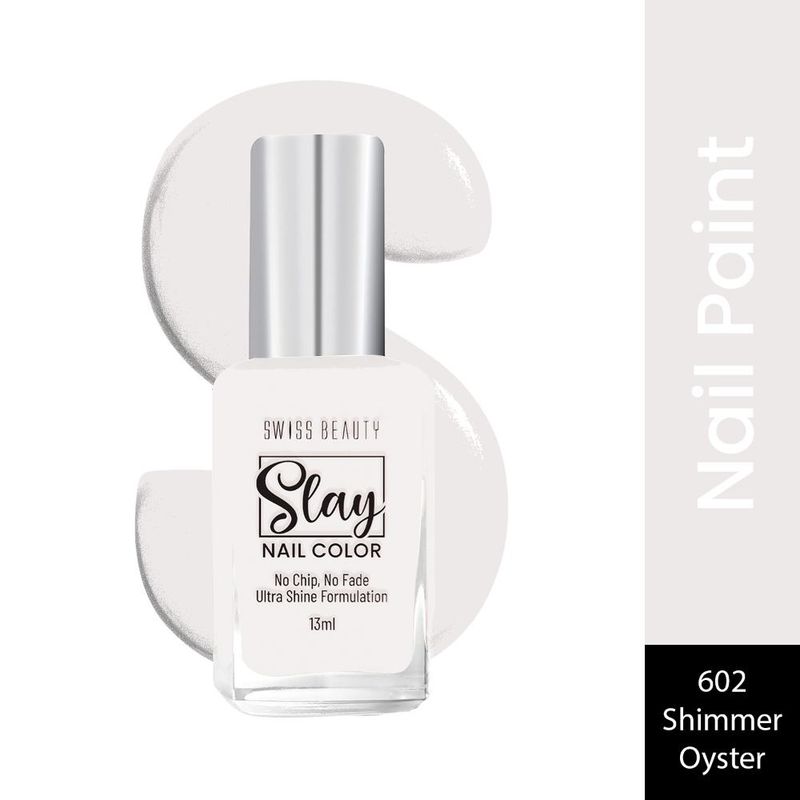 Swiss Beauty Slay Nail Color With Ultra Shine Formulation - 602 Shimmer Oyster