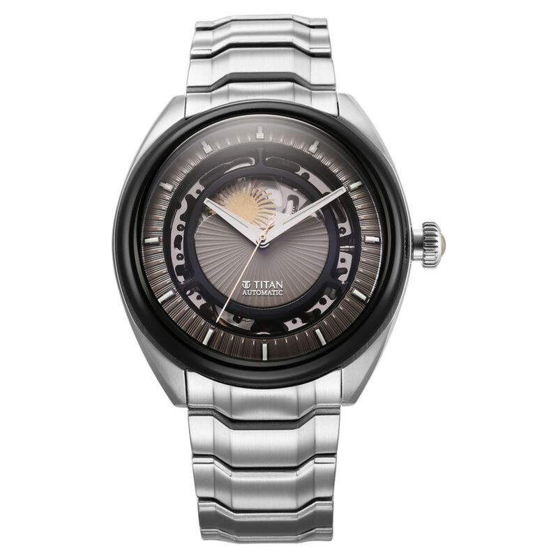 Buy Titan Men Regalia Stellar 2 Black Dial Stainless Steel Watch 10011KM01 M Online