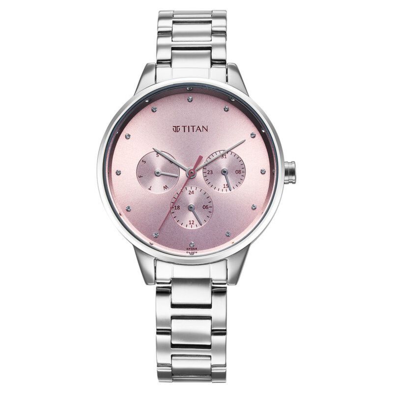 Buy Titan Women Razzle Dazzle Pink Dial Stainless Steel Watch