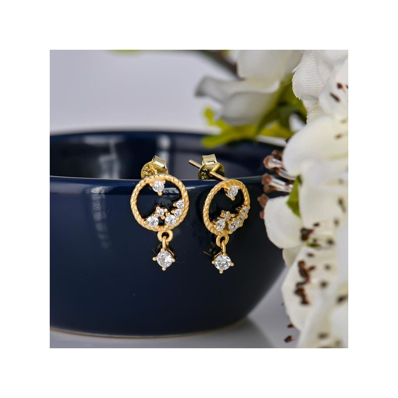 GIVA Sterling Silver Golden Cosmic Glory Earrings for Girls and Womens