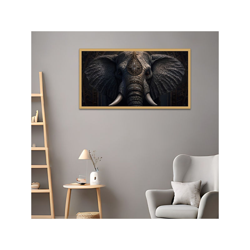 Dekorstation Majestic Elephant Modern Art Big Canvas Wall Painting (12x24 inches)