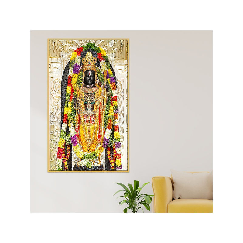 Dekorstation Ram Lalla Ayodhya Model Canvas Wall Painting (12x24 inches)