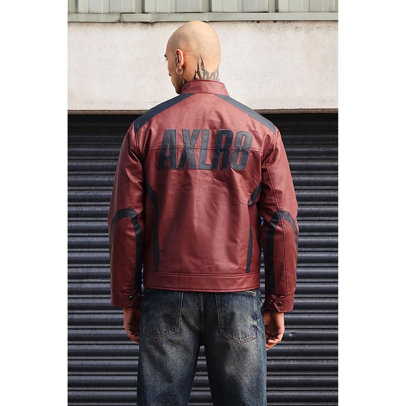 Snitch Grind Maroon Printed Full Sleeves Regular Casual Jacket for Men (M)