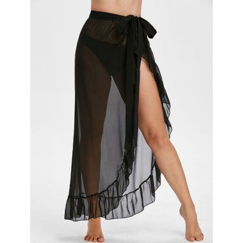 Addery Black Ruffled Sarong Skirt (M)