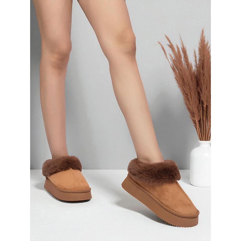 Truffle Collection Brown Solid Casual Boots (UK 7)