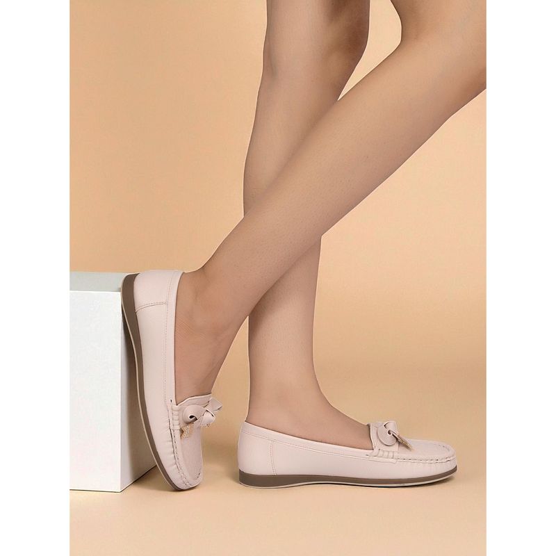 Truffle Collection Cream Solid Casual Moccasins (UK 3)