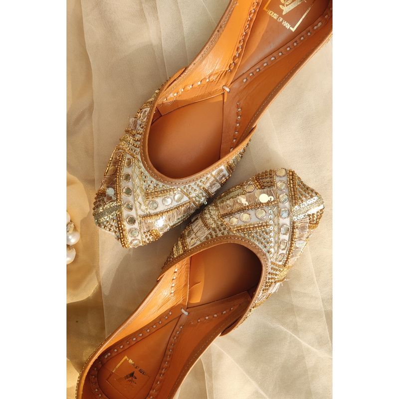 House of Vian Nazm Gold Embellished Juttis (EURO 42)