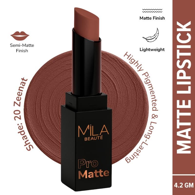 Mila Beauté Pro Matte Long Lasting Creamy Matte Finish Lipstick - Zeenat