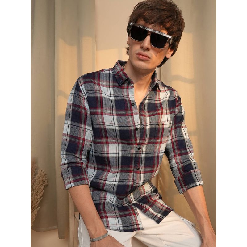 CAHOOT Men's Multi-Color Checked Casual Shirt (S)