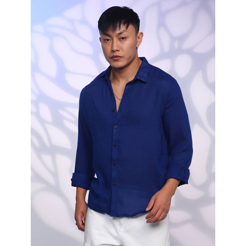 Campus Sutra Men's Spread Collar Casual Shirt (M)