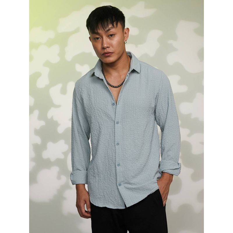 CAHOOT Men's Spread Collar Grey Casual Shirt (S)
