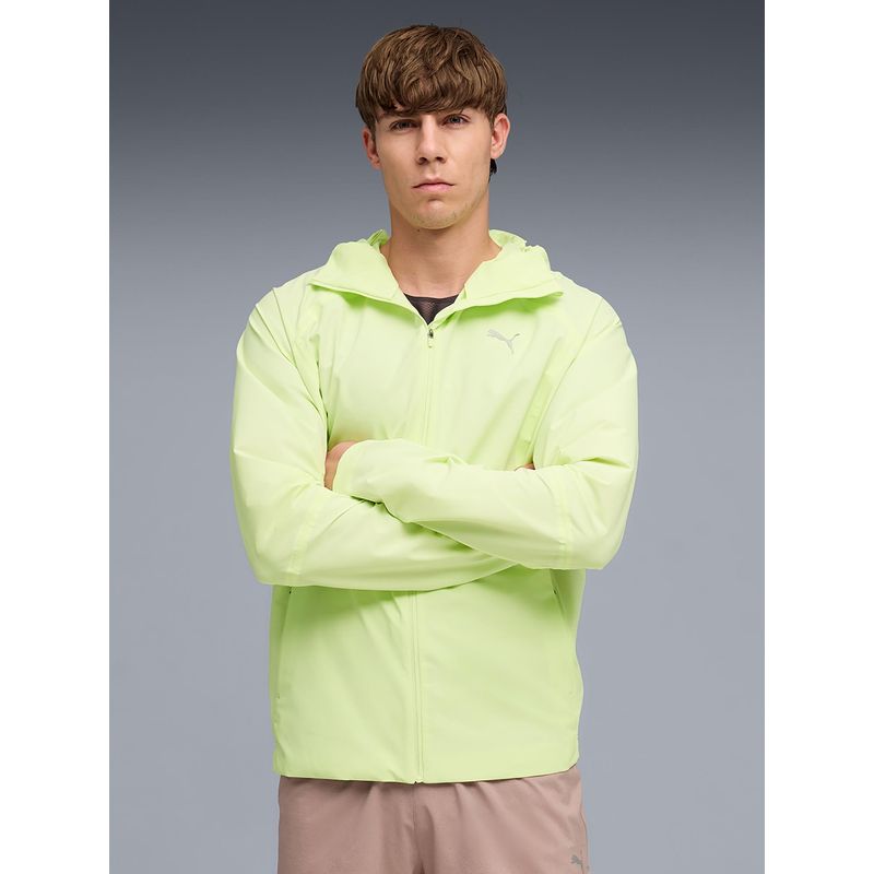 Puma Green Solid Regular Jacket (2XL)