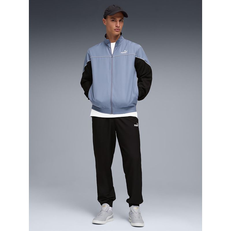 Puma Grey Colorblock Regular Jacket and Joggers (XS)