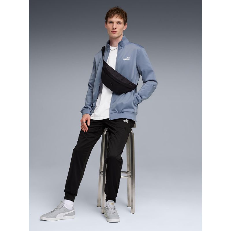 Puma Grey Solid Regular Jacket and Joggers (XL)