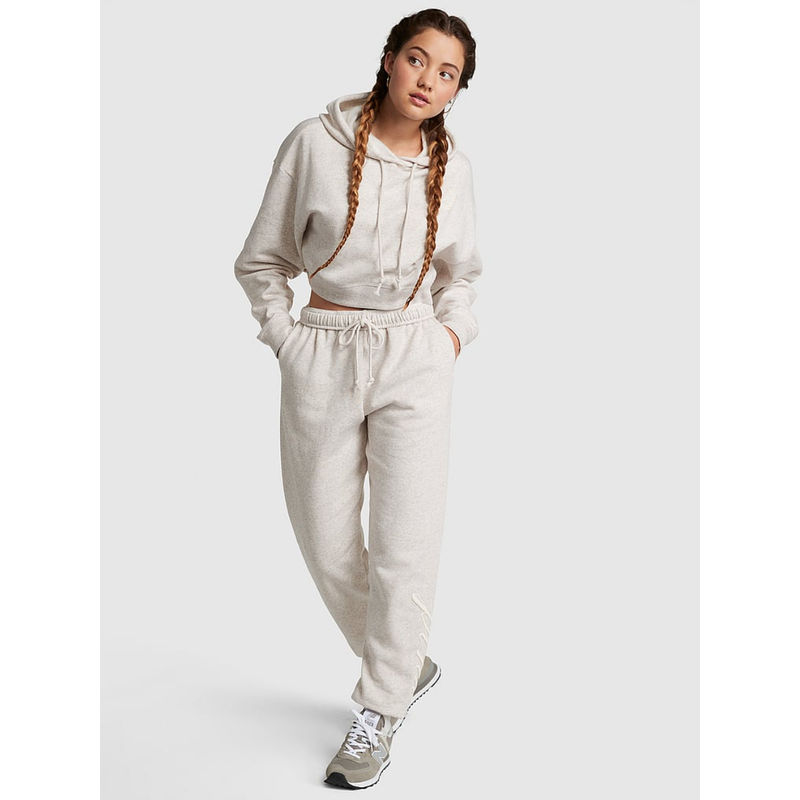 Victoria's Secret PINK Everyday Fleece High-Waist Gym Pants - Beige (S)