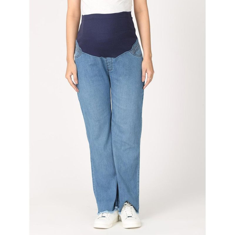 The Mom Store Wide Leg Maternity Denim with Belly Support (L)