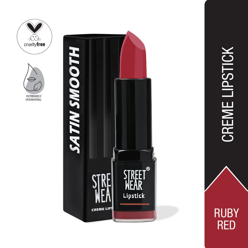 Street Wear Satin Smooth Lipstick - Ruby Red