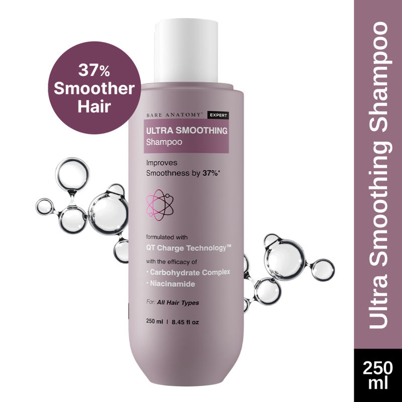 Bare Anatomy Ultra Smoothing Shampoo for Dry and Frizzy Hair Niacinamide Paraben & Sulphate Free