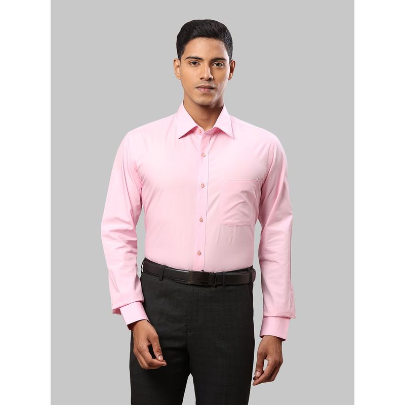 Raymond Solid-Plain Pink Formal Shirt (40)