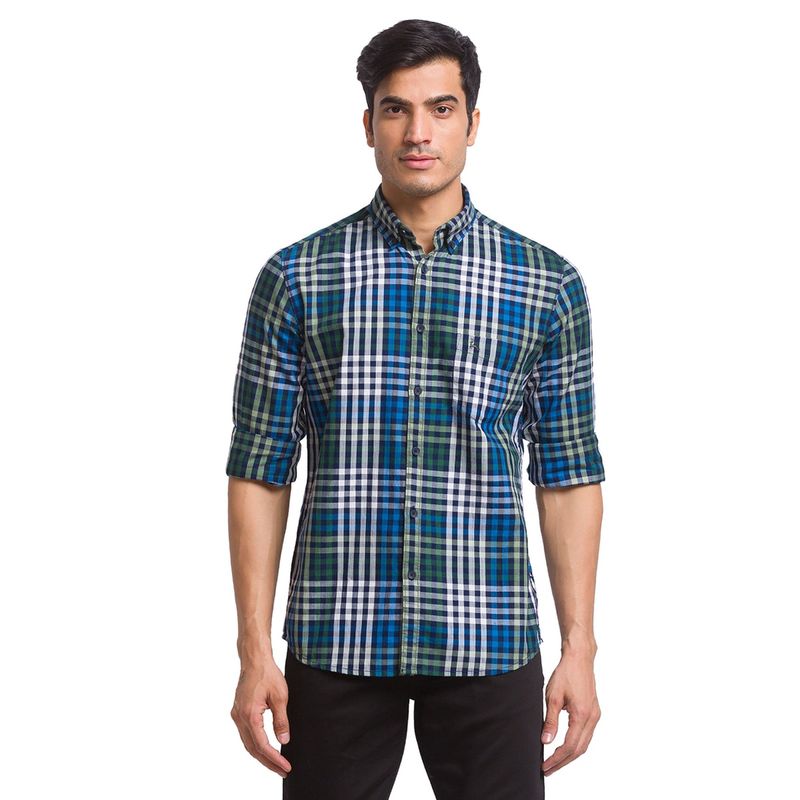 Parx Checks Green Casual Shirt (39)