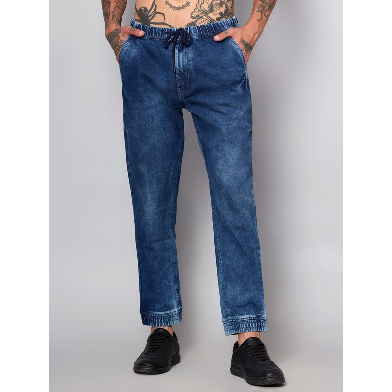 Cantabil Men Blue Denim Jogger (34)